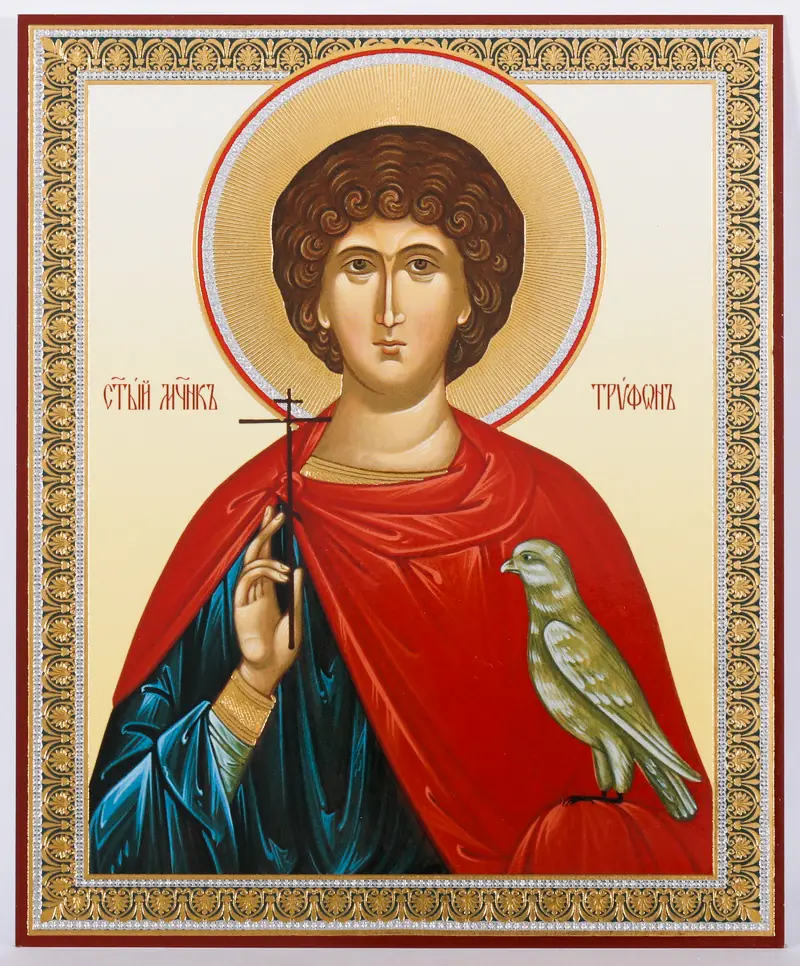 Икона на оргалите №1 11х13 двойное тиснение Трифон 2