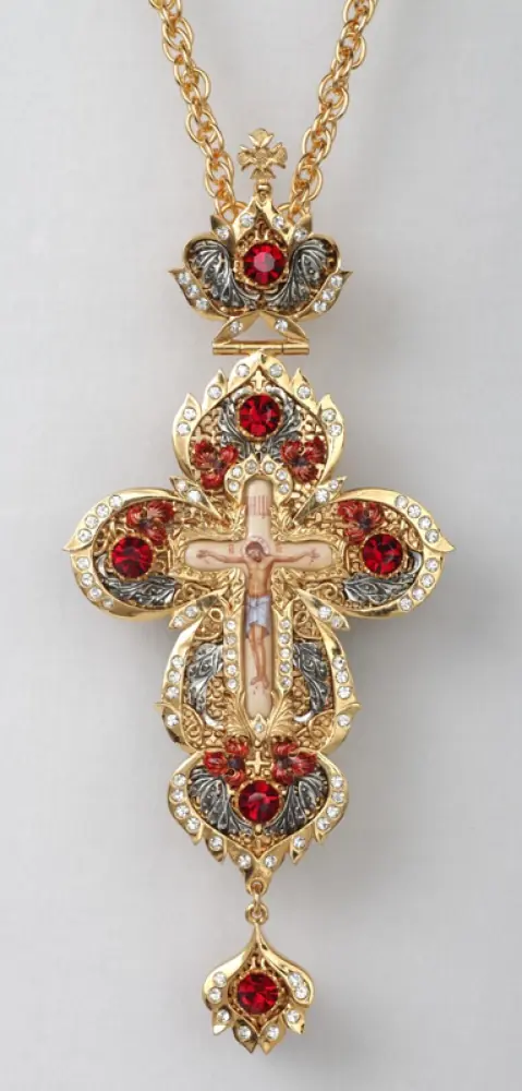 Pectoral cross №7 / gilding / silver enamel