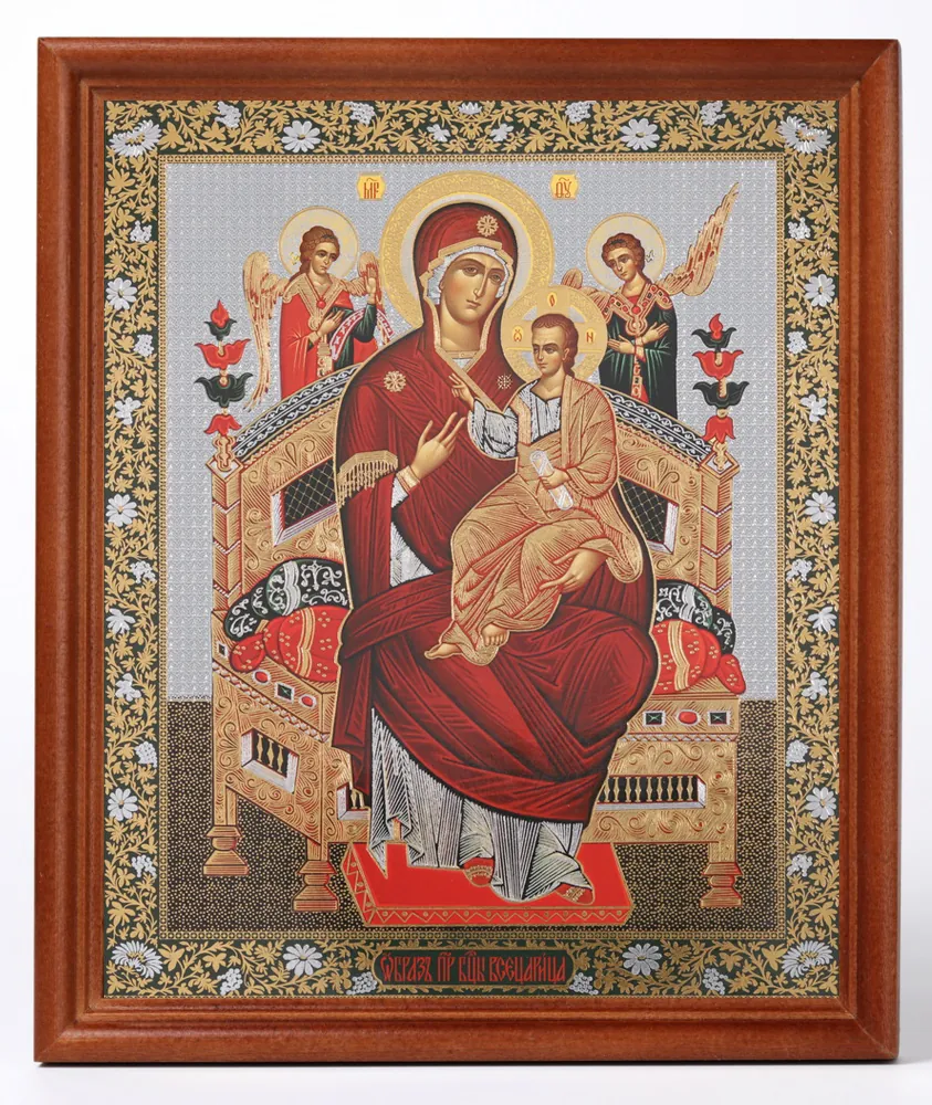 ხატი ხის ჩარჩოში №1 18×24 ორმაგი ტვიფრი ყოვლადდედოფალი
