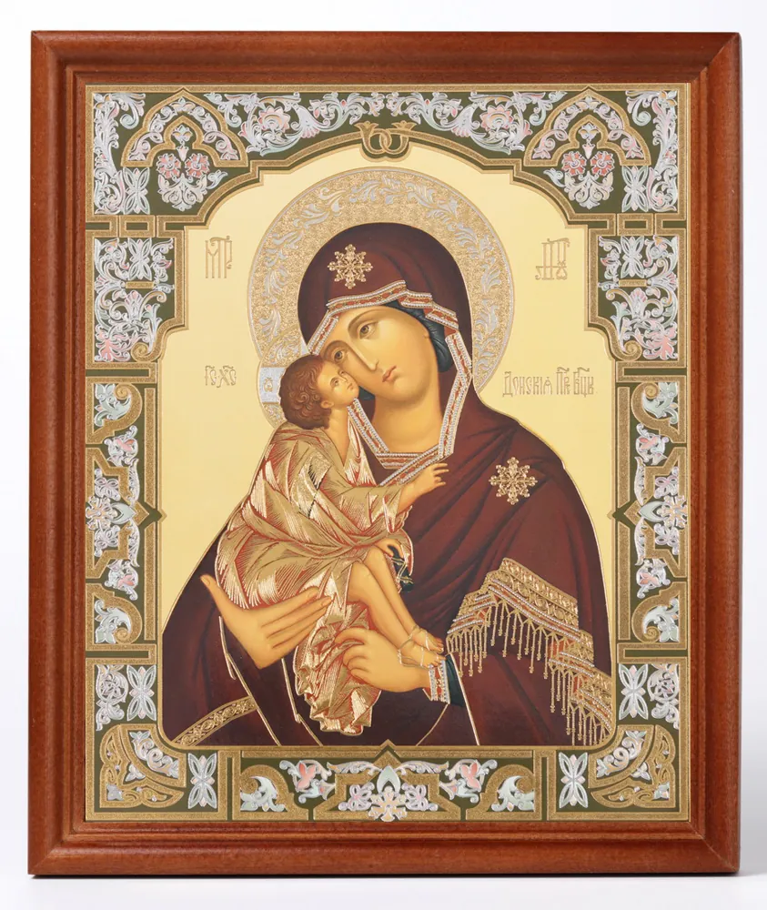Icon in wooden frame №1 18×24 double embossing Don Mother of God 2