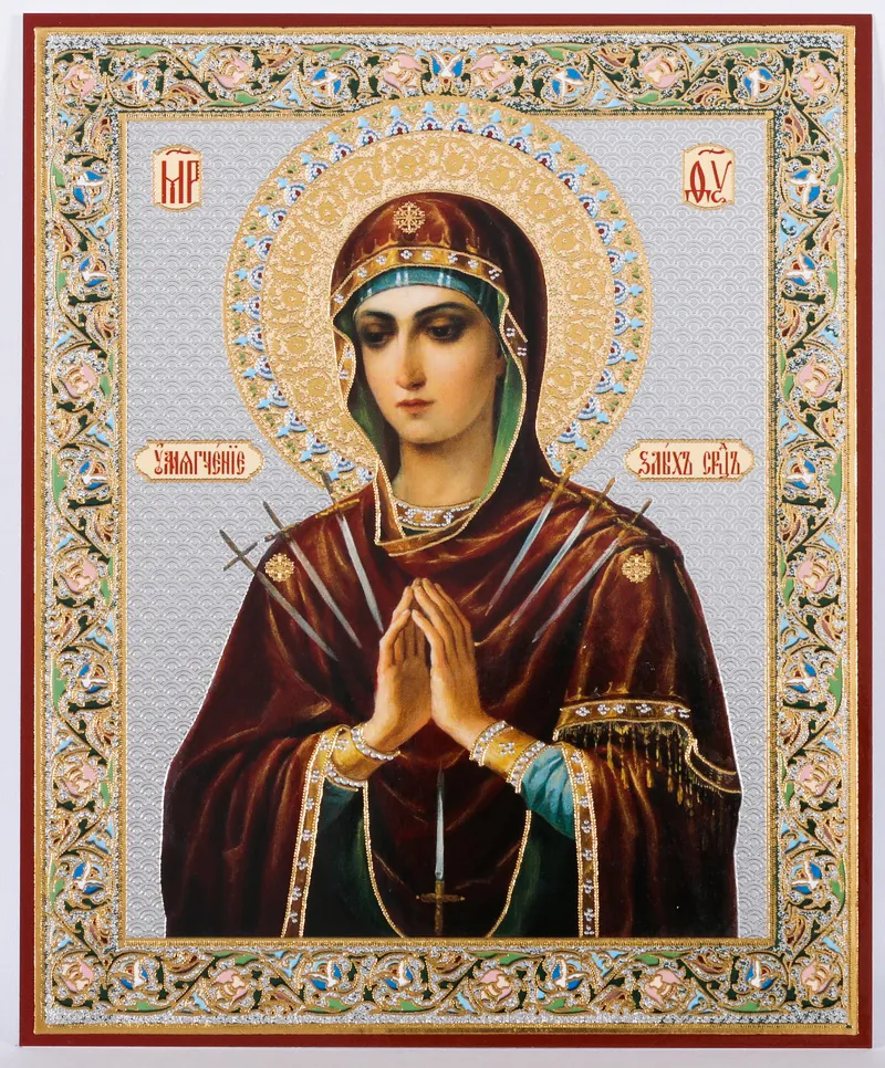 Icon on hardboard №1 11×13 double embossing Softener of Evil Hearts