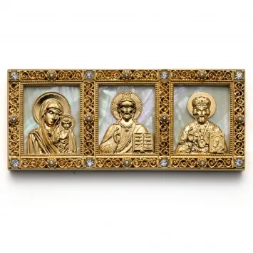 Car icon №5 / gilding / Kazan Mother of God-Saviour-Nicholas the Wonderworker