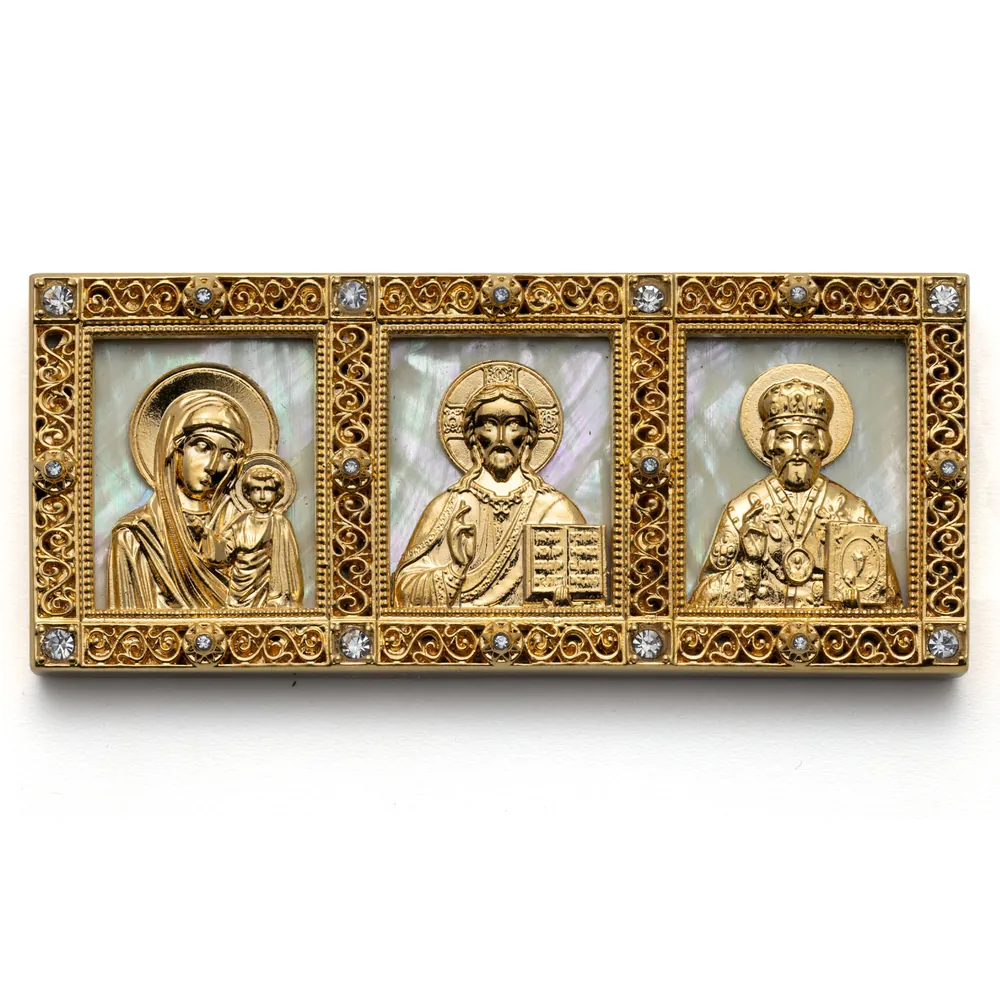 Car icon №5 / gilding / Kazan Mother of God-Saviour-Nicholas the Wonderworker