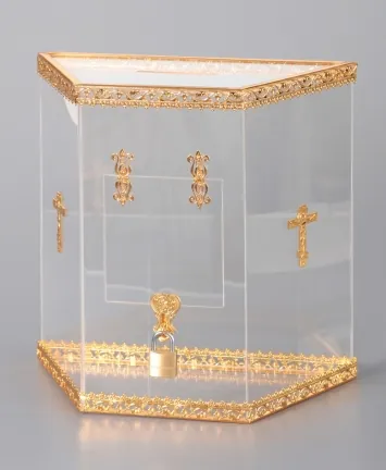 Donation box of acrylic glass №4 gilding