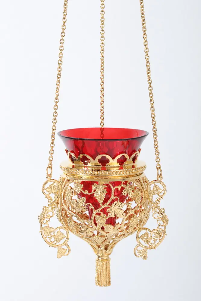 Hanging vigil lamp №87 gilding