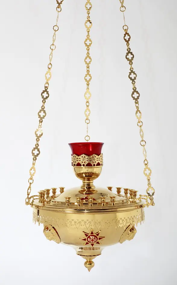 Hanging lamp large gilding