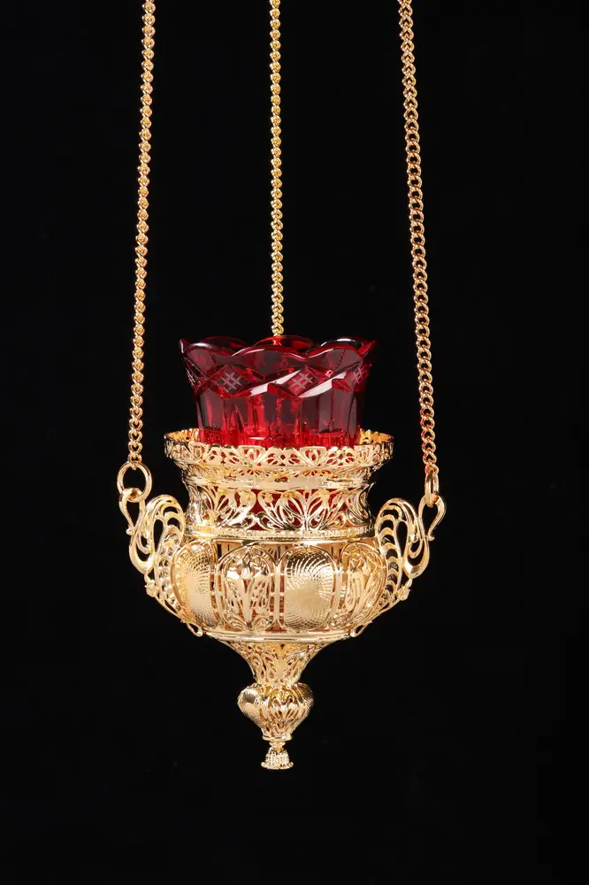 Hanging vigil lamp №4 casting / gilding