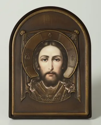 Icon in plastic frame 9×12 arched riza cover №3 Saviour Not Made by Hands