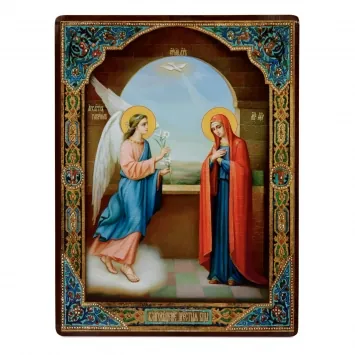Icon on board 30×40 3D print, varnish №2 Annunciation