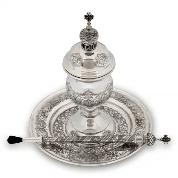 Set for holy oil №5 hand engraving silver