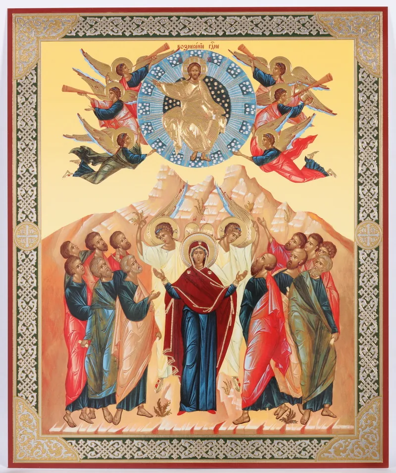 Icon on hardboard №1 18×24 double embossing Ascension of the Lord