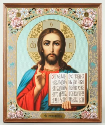 Icon in wooden frame №1 30×40 double embossing, packaging Saviour 26