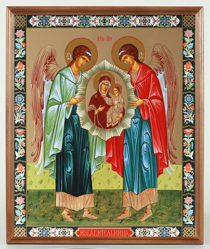 Icon in wooden frame №1 30×40 double embossing, packaging Deliverer