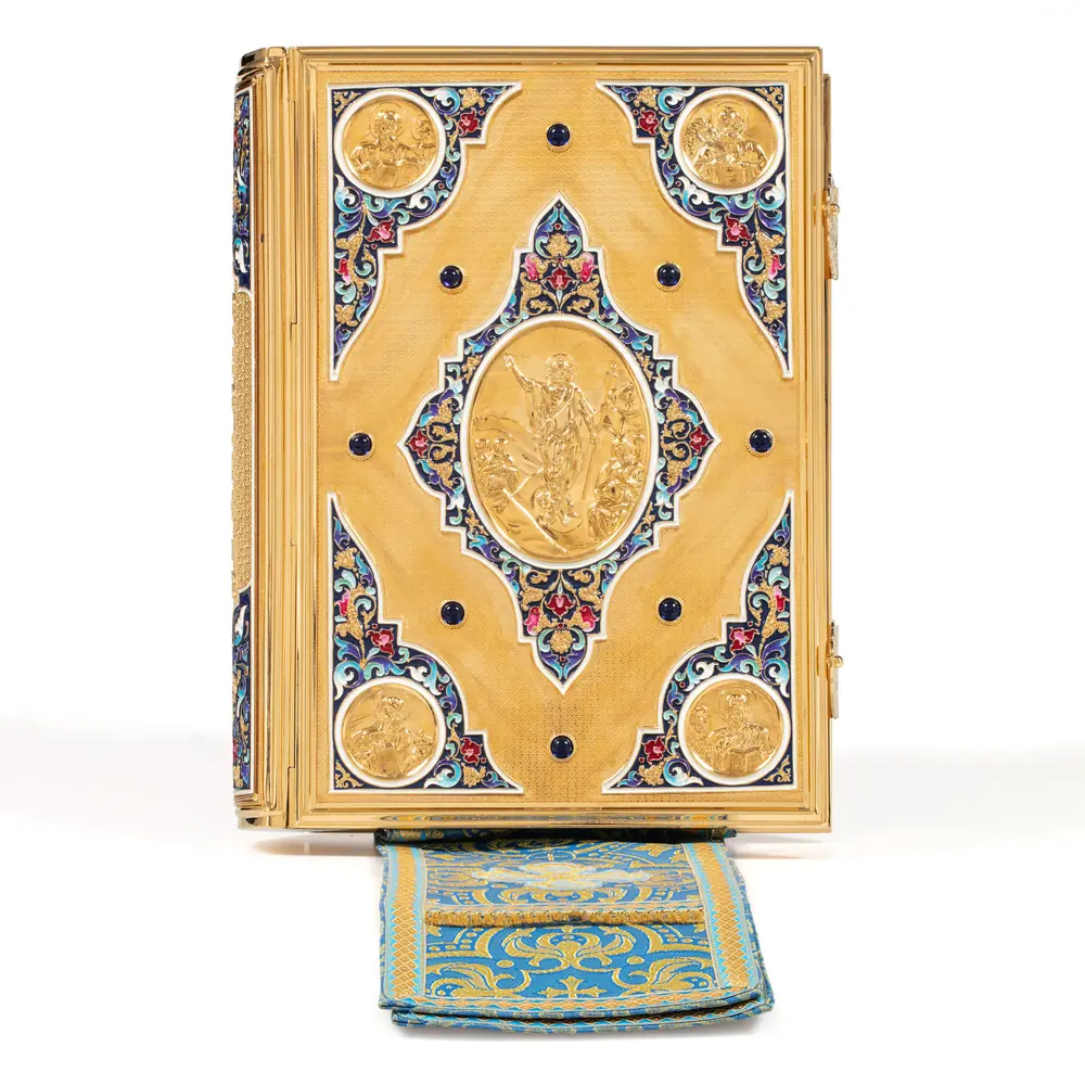 Gospel 360 * 240 altar №15 covers gilding enamel stones (with bookmark)
