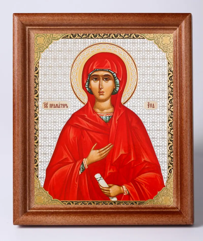 Икона в деревянной рамке №1 11х13 двойное тиснение Ева, праматерь (2)