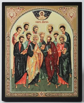 Icon on board 13×15 3D print, varnish Synaxis of the Apostles
