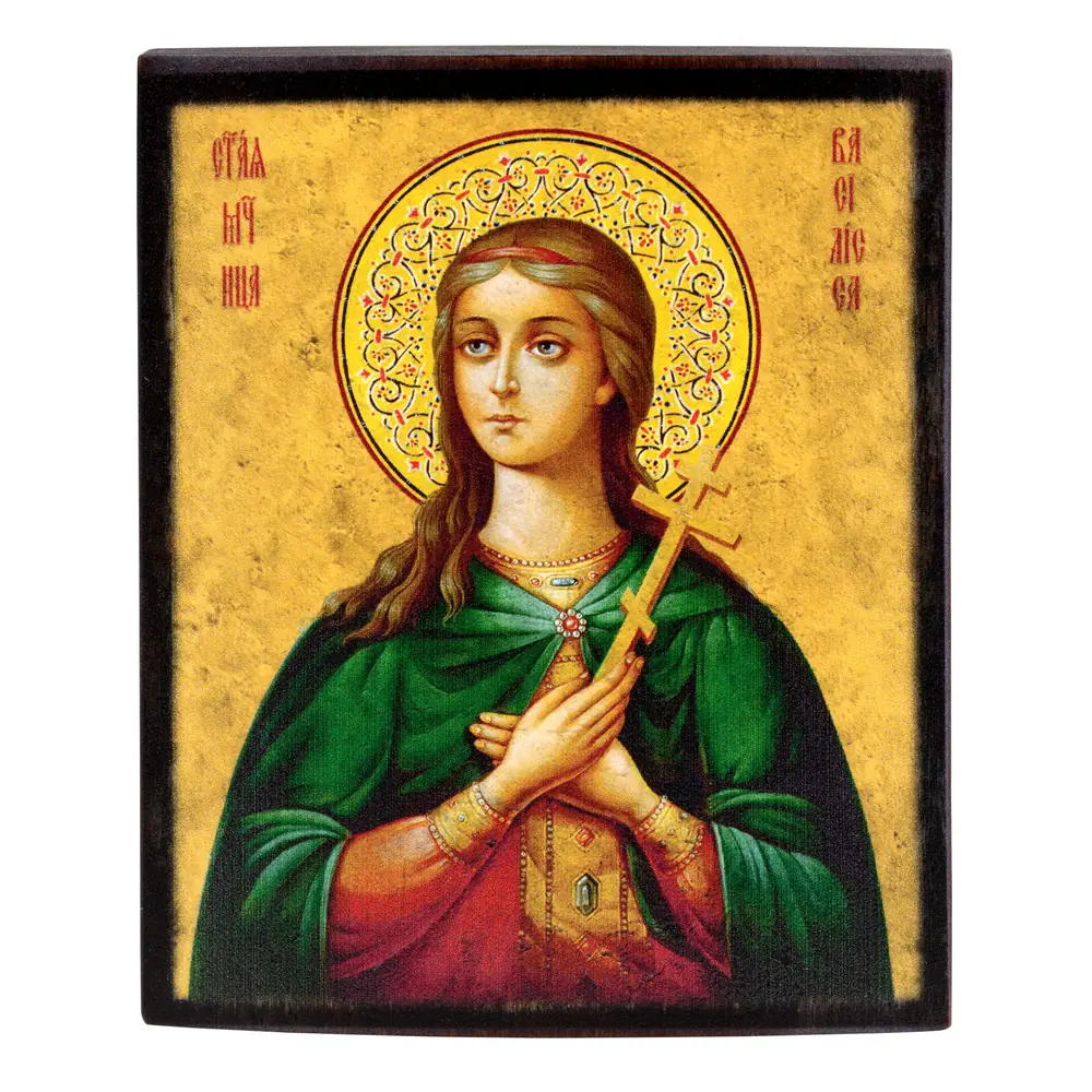 Icon on wood 9×11 varnish Basilissa