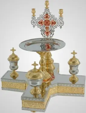 Vigil dish №4 partial gilding stones enamel (with nickel silver insert)