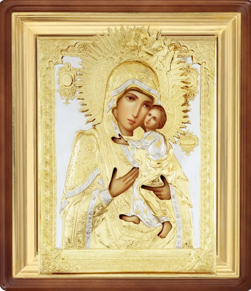 ფერწერული ხატი კიოტში 50×60 ზეთი, მოჭედილობა №165, კიოტი №1 ტოლგის ღვთისმშობელი