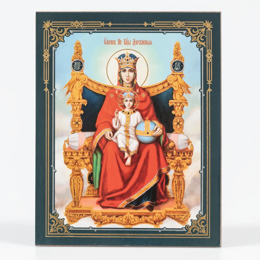 Icon on hardboard №1 11×13 double embossing Reigning Mother of God 5