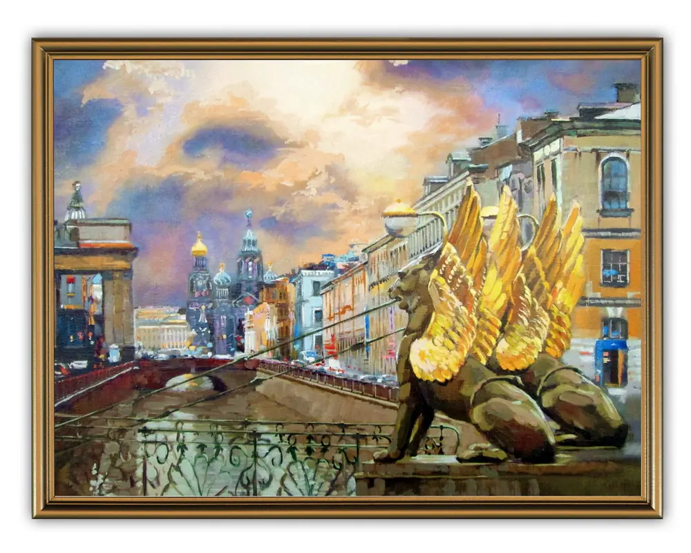 Picture 30×40, 3D print on plastic, in brown frame №52