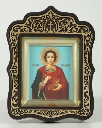 Icon in plastic frame icon case 11×13 shaped plastic Panteleimon