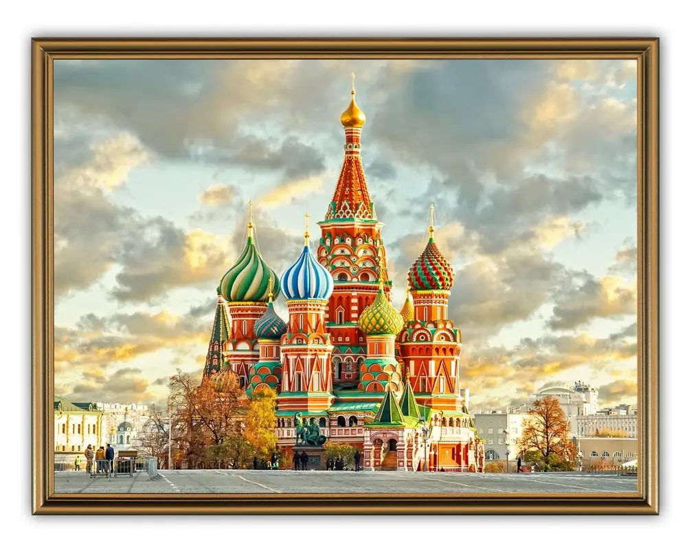Картина 30х40, объемная печать на пластике, в коричневой рамке №56