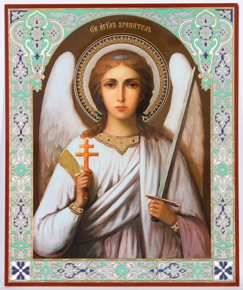 ხატი ორგალიტზე №1 18×24 ორმაგი ტვიფრი მფარველი ანგელოზი (წელსზედა) №4