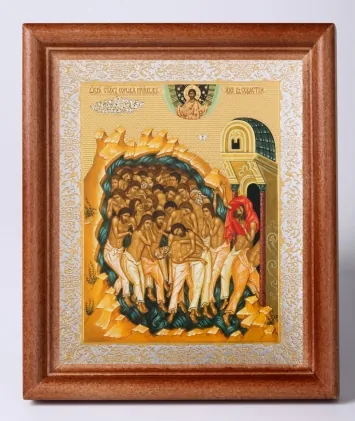 Icon in wooden frame №1 11×13 double embossing Forty Martyrs