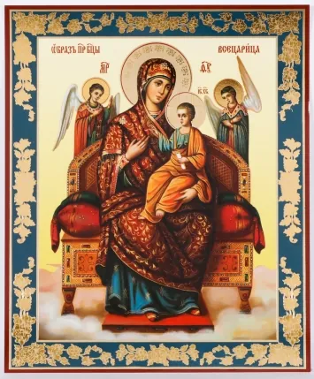 Icon on wooden panel 11×13 double embossing Pantanassa 2