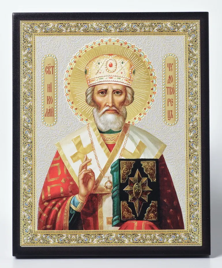 Icon on board 13×15 3D print, varnish Nicholas the Wonderworker 7