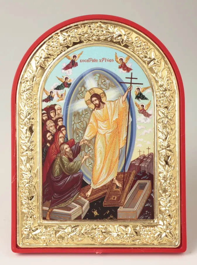 Icon in plastic frame 9×12 arched №2 Resurrection of Christ