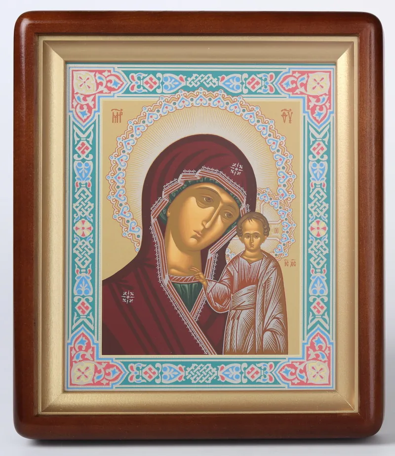 ხატი კიოტში 18×24 ფიგურული, ტემპერა №4 ყაზანის ღვთისმშობელი