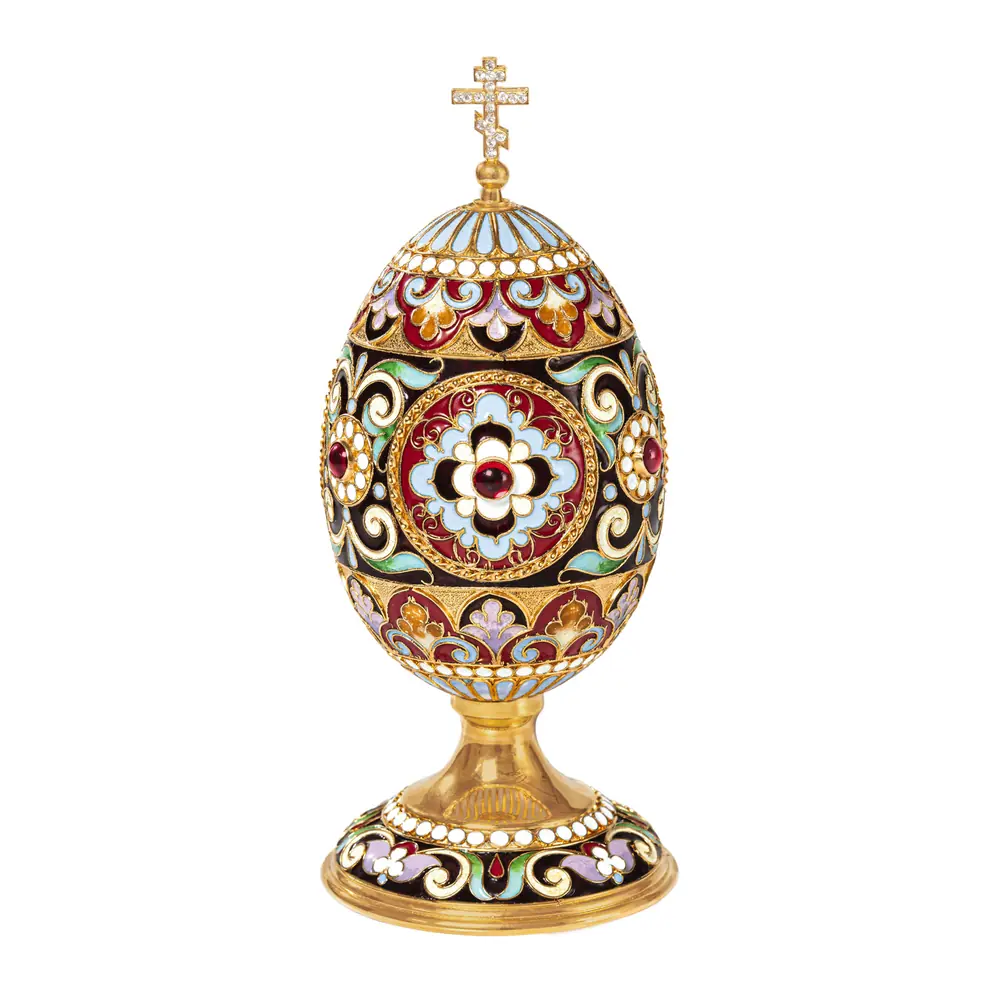 Easter egg filigree, enamel on stand / gilding