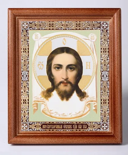 Icon in wooden frame №1 11×13 double embossing Saviour 31
