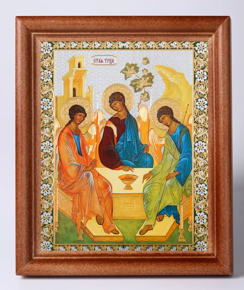 Icon in wooden frame №1 11×13 double embossing Trinity (Rublev)