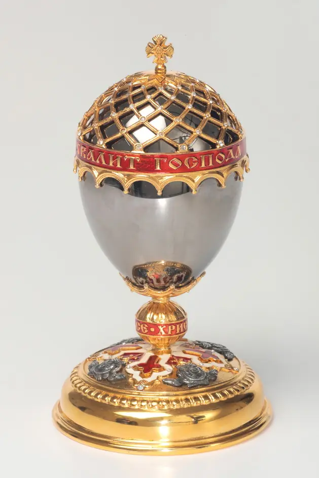 Easter egg №7 silver enamel / gilding