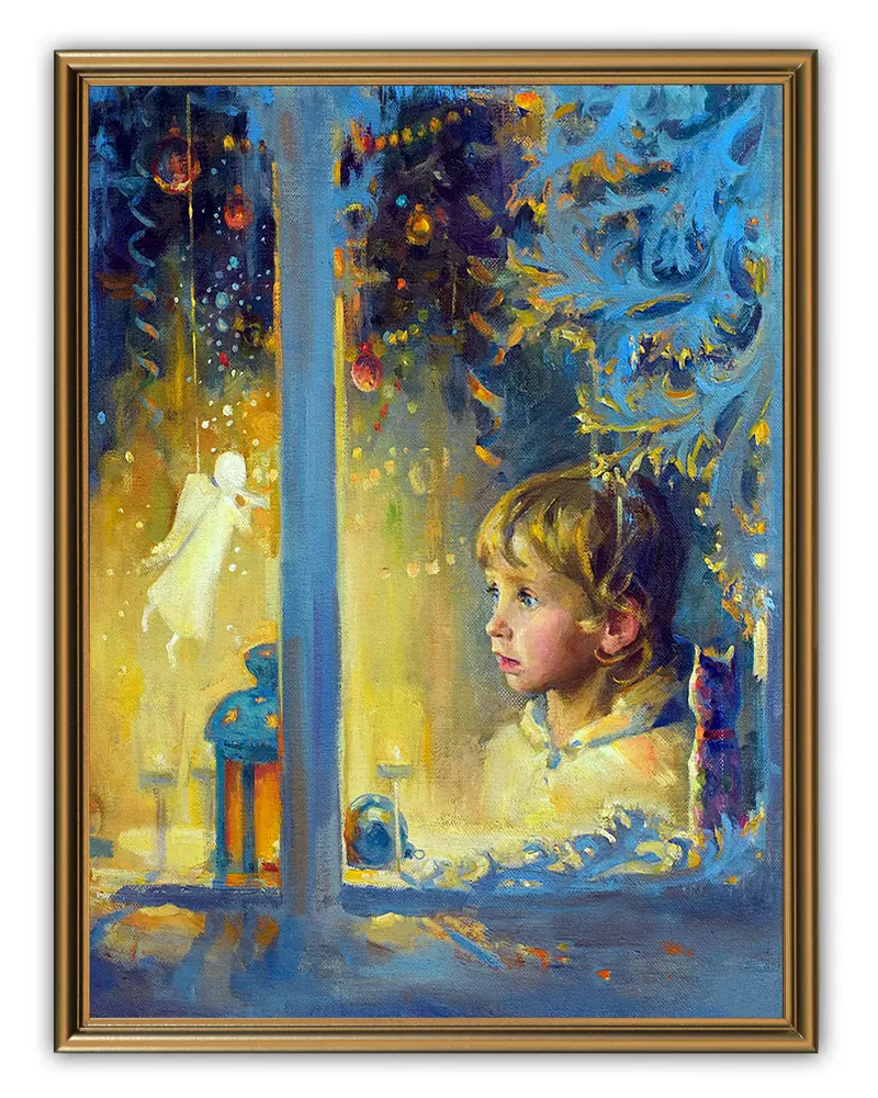 ნახატი 30×40, მოცულობითი ბეჭდვა პლასტიკზე, ყავისფერ ჩარჩოში №60