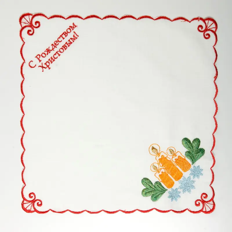 Embroidered church Christmas napkin №11 №3