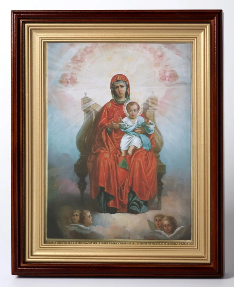 Icon in icon case 18×24 complex, film Mother of God on throne