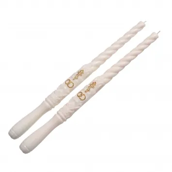 Wedding candles with rings