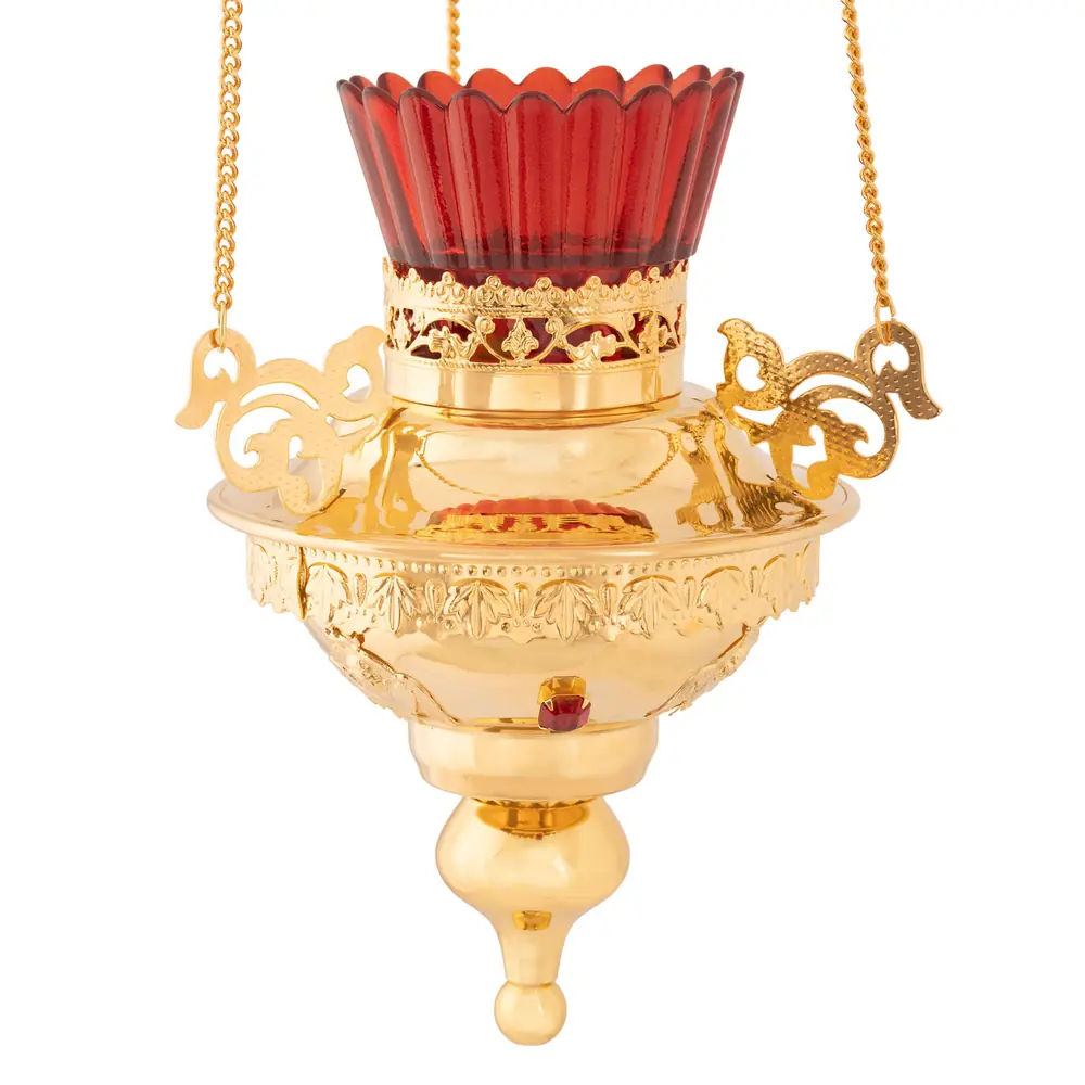 Hanging vigil lamp №9 gilding