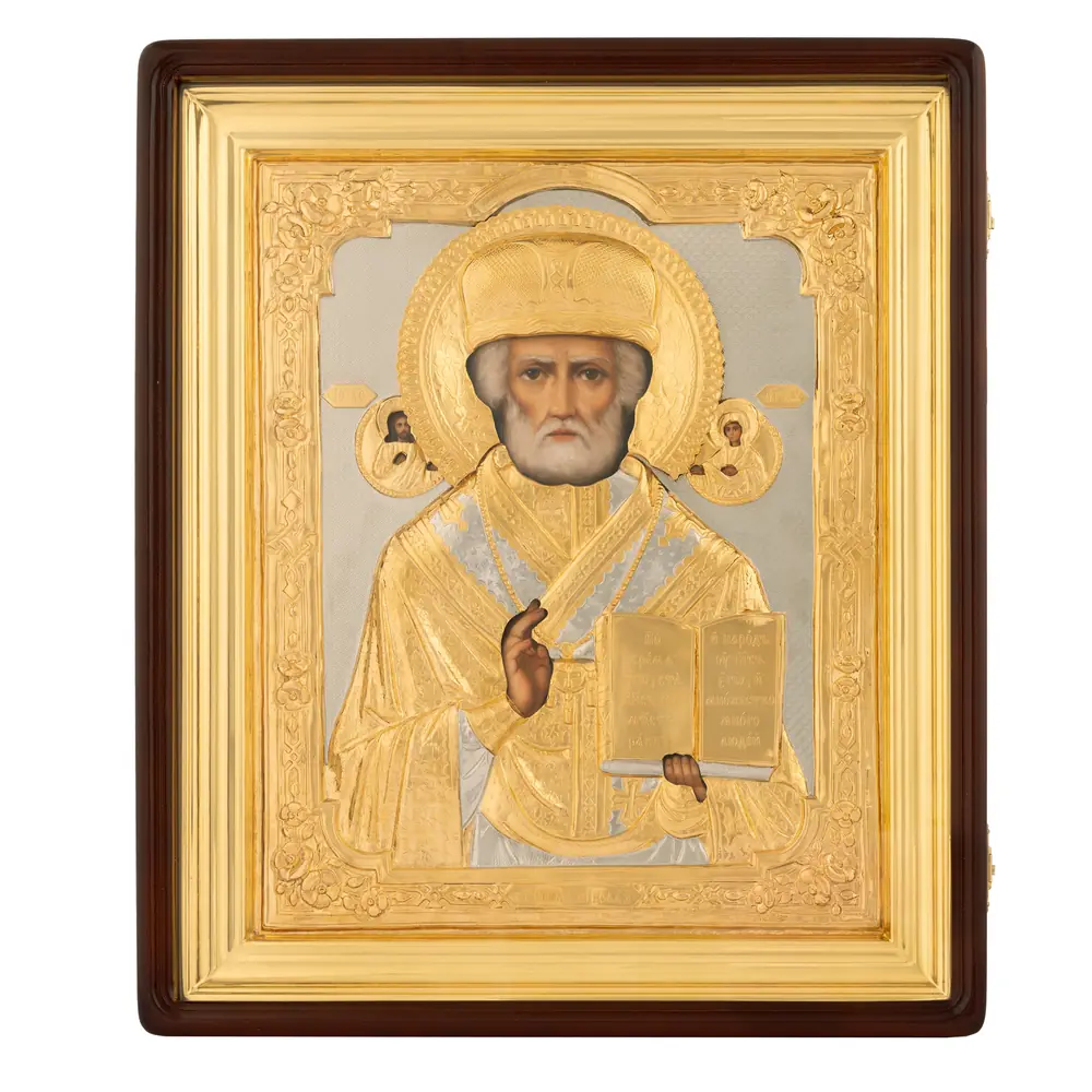ფერწერული ხატი კიოტში 30×40 ზეთი, მოჭედილობა №314, კიოტი №1 ნიკოლოზ საკვირველთმოქმედი
