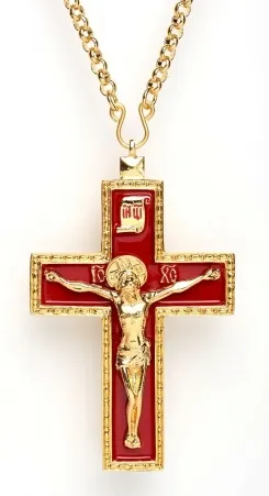 Pectoral cross №2A with chain gilding enamel