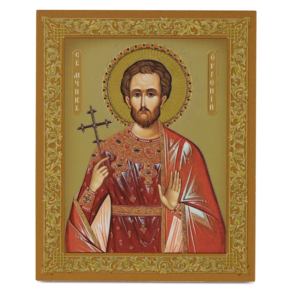 Icon on board 13×15 gilded finish, 3D print, varnish Eugene