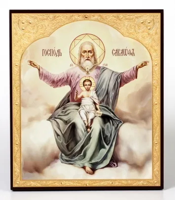 Icon on board 22×26 3D print, varnish the Lord Sabaoth