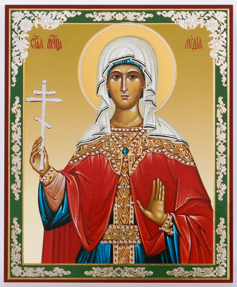 Icon on hardboard №1 11×13 double embossing Lydia of Illyria, Martyr (4)