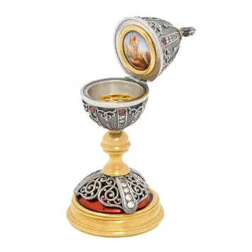 Easter egg №19 / cubic zirconia silver enamel miniature, enamel / gilding