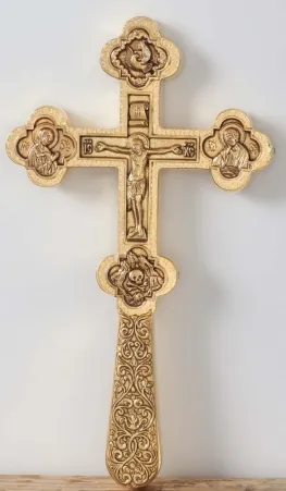Cross for blessing water №2-1 electroformed gilding