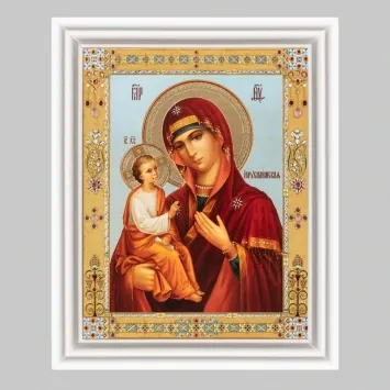 Icon in wooden frame №3 11×13 (white) double embossing Jerusalem 2